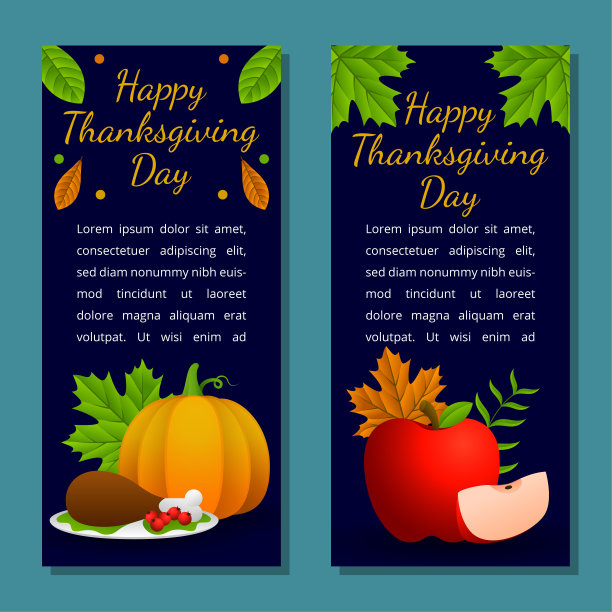 感恩节横幅，海报，贺卡和邀请背景。秋季的题词。矢量插图。图片下载