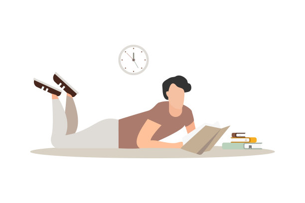 人们阅读或学生学习和准备考试。书籍爱好者，读者，现代文学爱好者孤立在白色的背景下。平面卡通矢量插图。图片下载