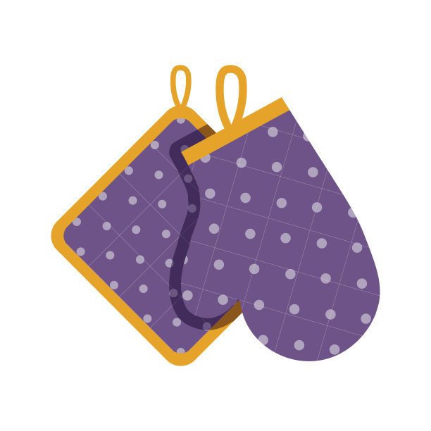 烹饪手套和厨房毛巾平图标图片下载