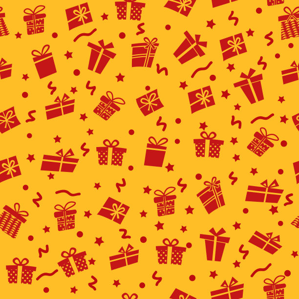 矢量无缝模式与礼物。很多礼品盒图片下载