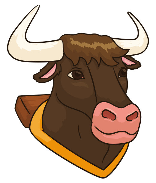 有轭和黄带的牛头图片下载