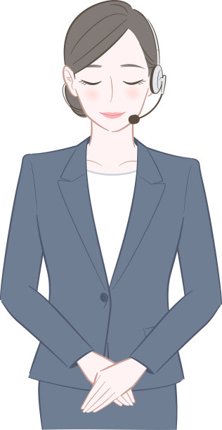 一个穿着西装戴着耳机的女人的插图图片下载