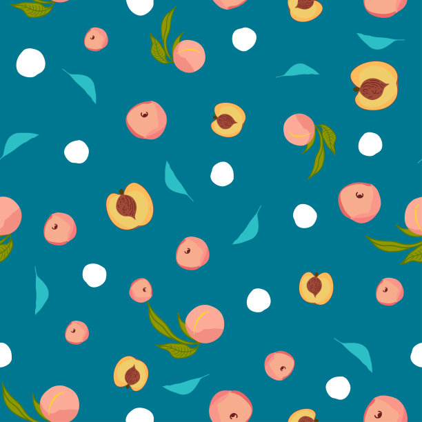 桃果重复矢量图案-11图片下载