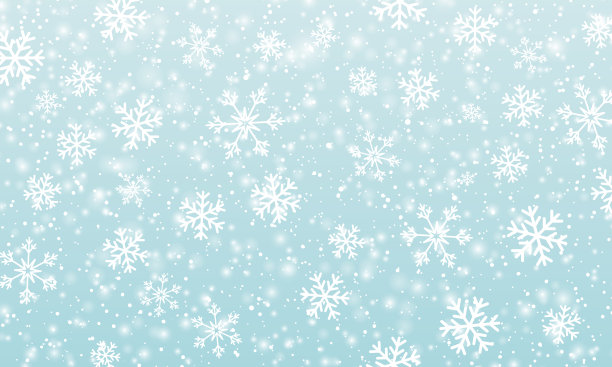 雪的背景。冬季降雪。蓝色的天空上飘着洁白的雪花。圣诞节的背景。雪下降。图片下载