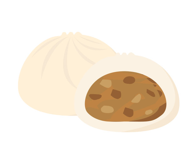 矢量图的中国馒头。肉包子。猪肉包子。图片下载