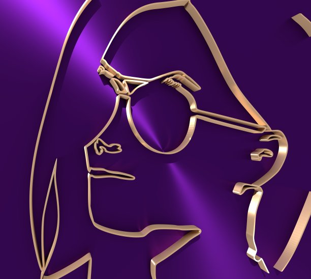 一个女性头部的剪影。图片下载