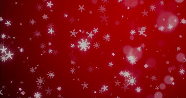 圣诞背景与雪花-飘落的雪在一个蓝色的背景3D渲染3D插图图片下载