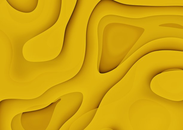 抽象动态流体重叠纹理黄色背景三维图片下载