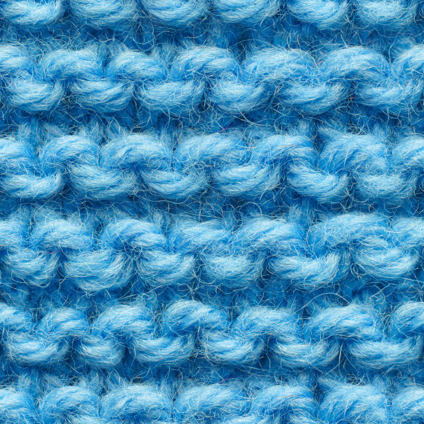 蓝色针织面料无缝图案，无边界填充。图片下载