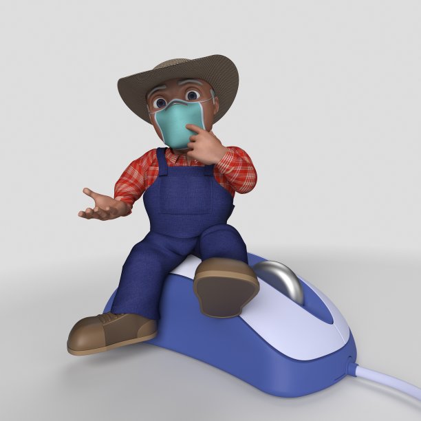 3D卡通农民角色图片下载