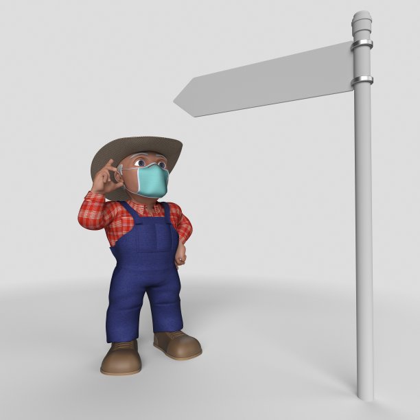 3D卡通农民角色图片下载