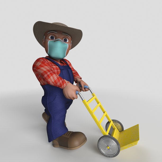 3D卡通农民角色图片下载