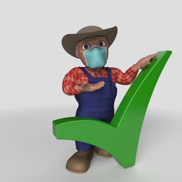 3D卡通农民角色图片下载