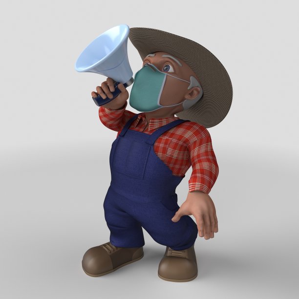 3D卡通农民角色图片下载