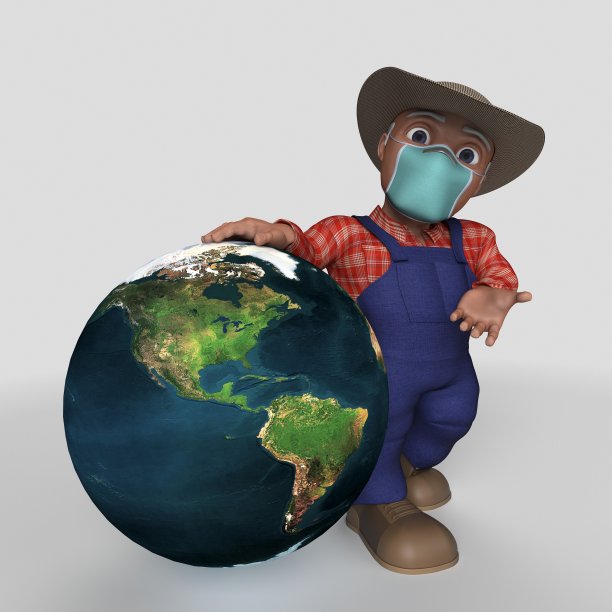 3D卡通农民角色图片下载