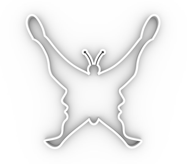 两个头的剪影。图片下载