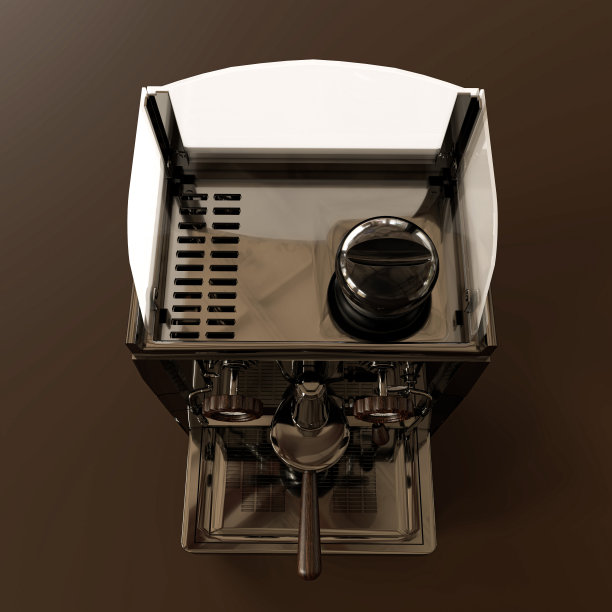 咖啡机被隔离在棕色背景上图片下载