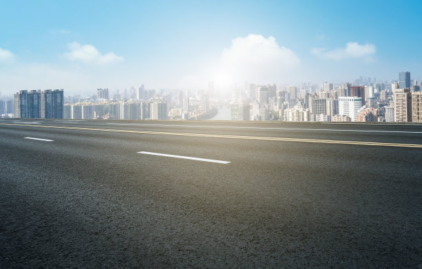 高速公路和金融区大楼图片下载