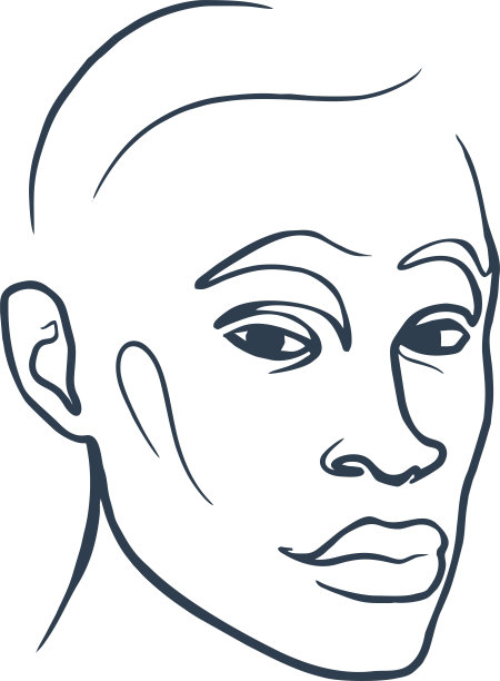 肖像的单线男性肖像向量帅哥时尚插画图片下载