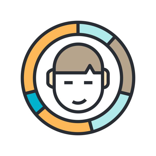 客户细分概念说明。商业图表图标。图片下载