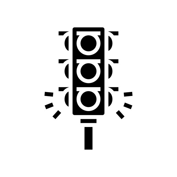 交通灯字形图标矢量插图图片下载