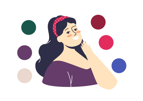 冬季女人的色彩类型:女性用调色板的最佳色彩进行季节色彩分析图片下载