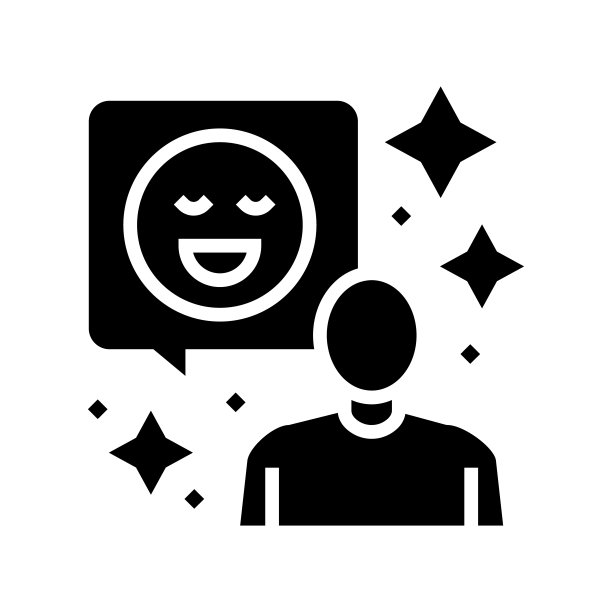 积极态度软技能字形图标矢量插图图片下载