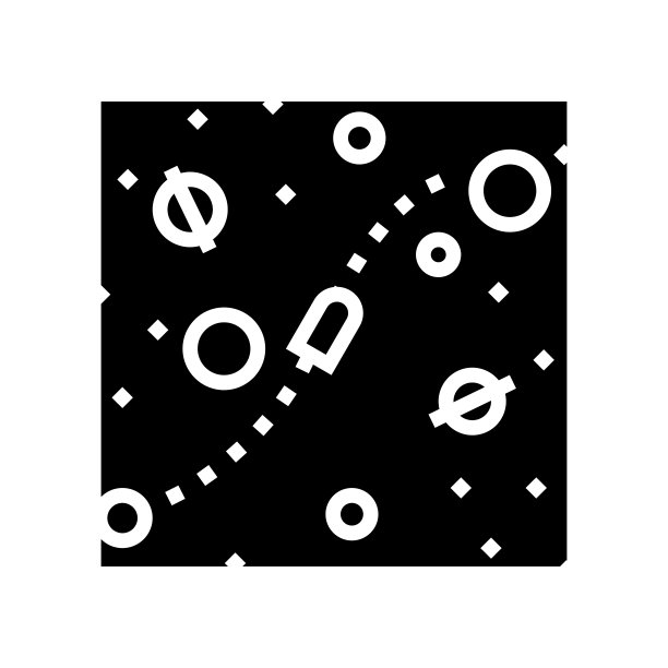 宇宙方式之间的行星，字形，图标，矢量插图图片下载