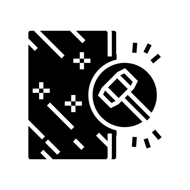 防震镜像字形图标矢量插图图片下载