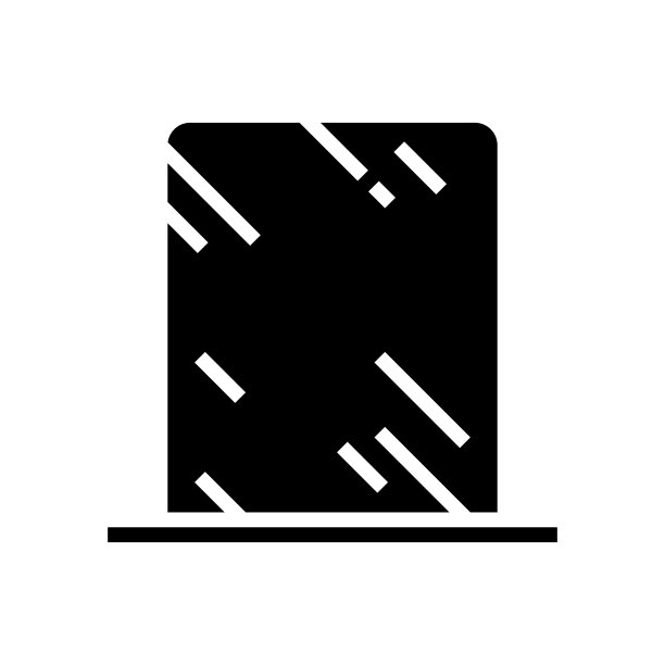 浴室镜子字形图标矢量插图图片下载