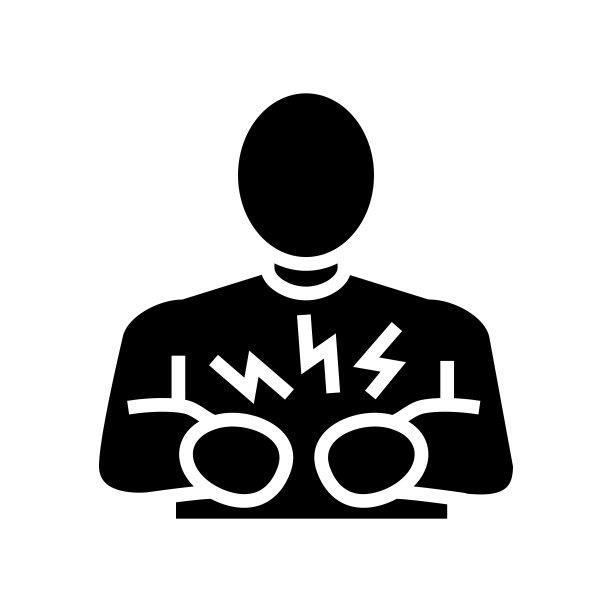 疼痛胃字形图标矢量插图图片下载