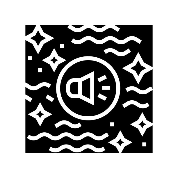 未来音乐字形图标矢量插图图片下载