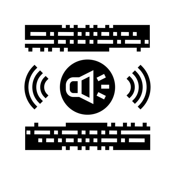 立体声音乐字形图标矢量插图图片下载