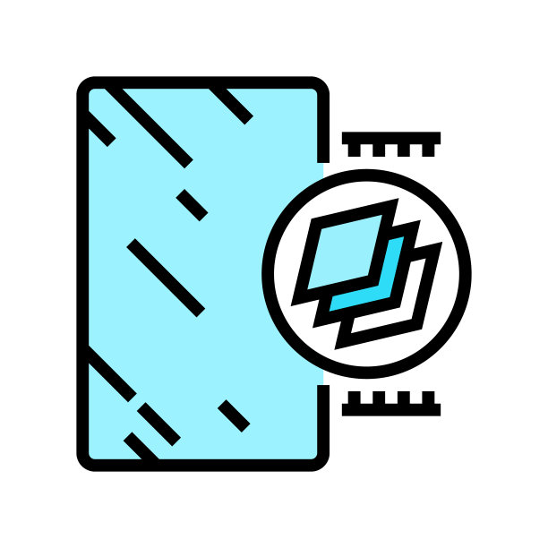 不同的镜子厚度颜色图标矢量插图图片下载