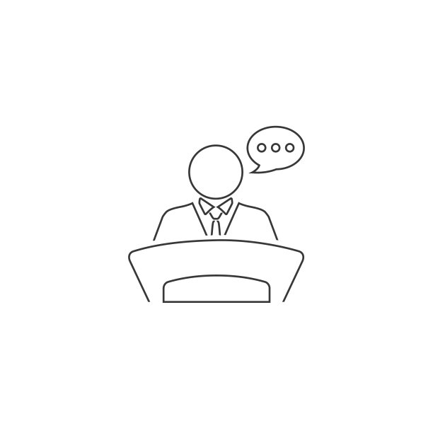 课堂讲师在讲台上直线图标。向量图片下载