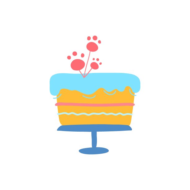 美味的狗粮。派对上的好东西你狗的生日。矢量图的狗蛋糕。图片下载