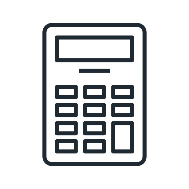 会计数学计算器矢量线性图标图片下载