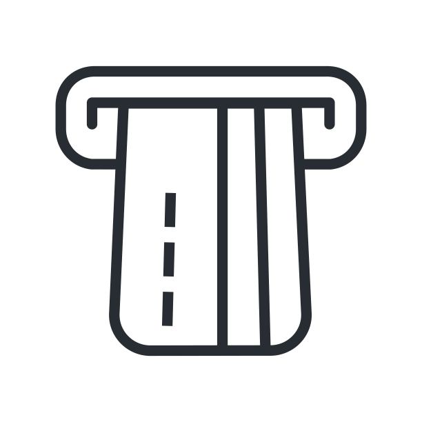 ATM机信用卡线性图标图片下载