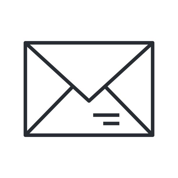信封图标在线条设计风格。电子邮件、消息的迹象。图片下载