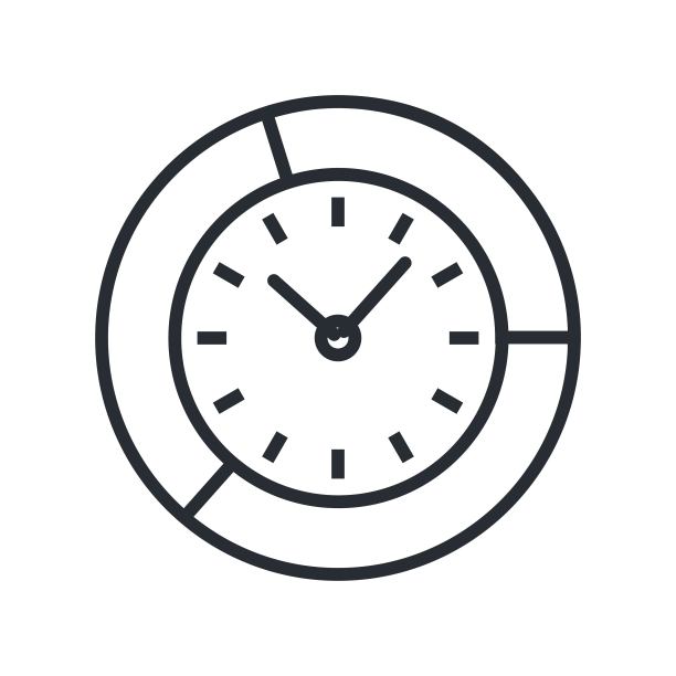 线性设计的办公室时钟图标图片下载