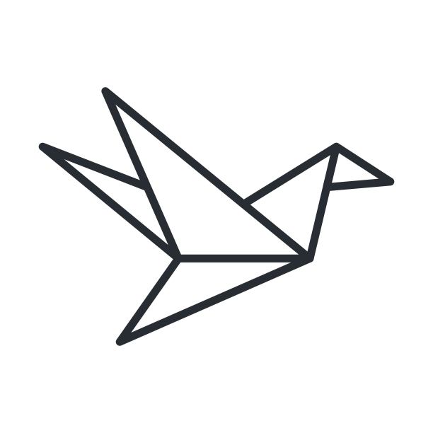 折纸鸟图标。图片下载