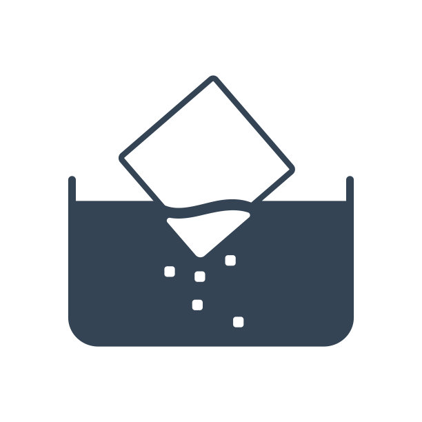 向量黑色图标饮料和食品行业，溶解在水中图片下载