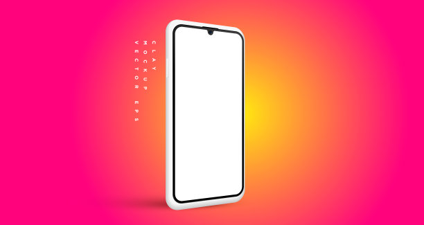 简约干净的现代粘土模型智能手机图片下载