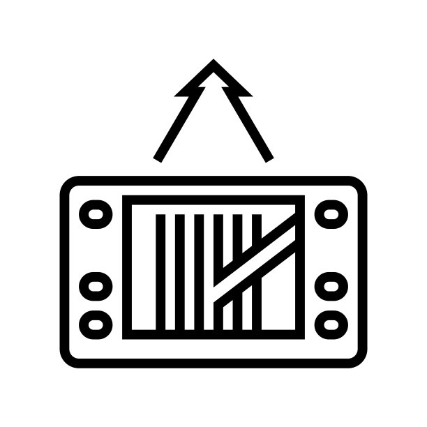 GPS导航设备线图标矢量插图图片下载