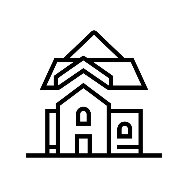 屋顶安装线图标矢量插图图片下载