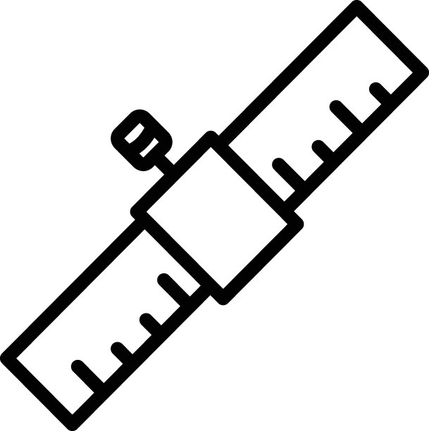 公制钢标尺与标尺停止概念矢量图标设计，测量和标尺符号在白色的背景图片下载