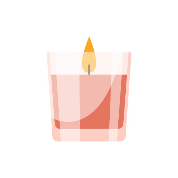 蜡烛在玻璃矢量插图图片下载