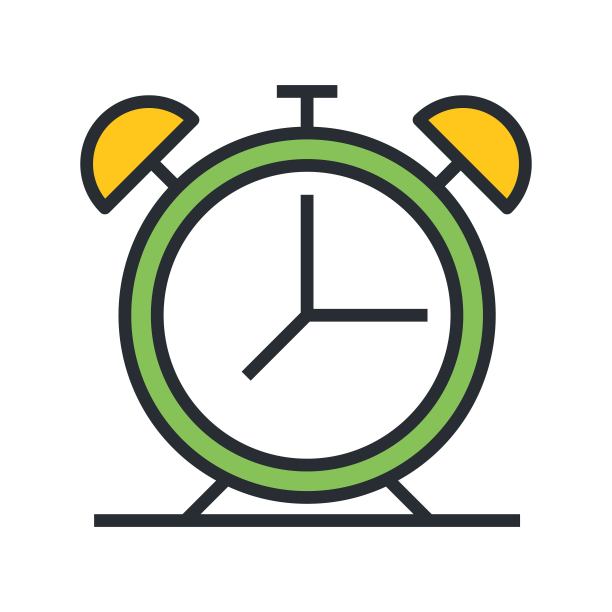 闹钟图标在平面设计风格。图片下载