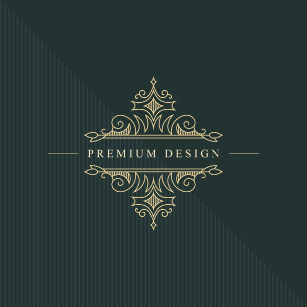 字母设计元素，优雅的模板。书法优雅线条艺术标志设计。皇室徽章、名片、精品、酒店、餐厅、葡萄酒。标签的帧。矢量图图片下载
