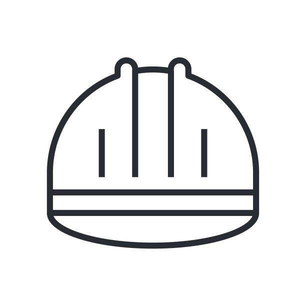 安全帽图标。建筑工人、工程师头盔标志。图片下载